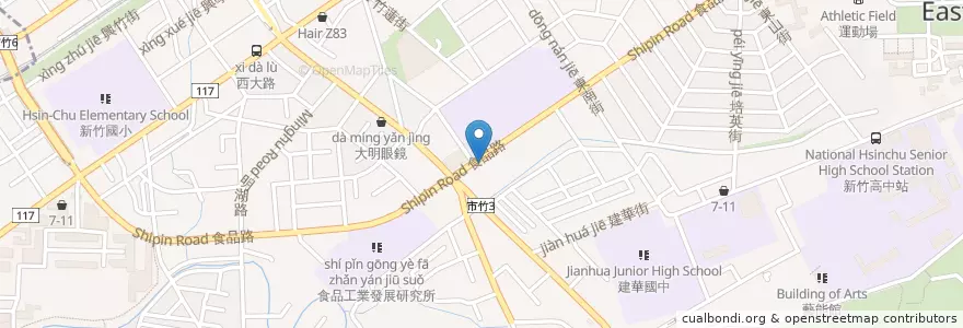 Mapa de ubicacion de 中國信託商業銀行 en Taiwan, Taiwan, Hsinchu, 東區.