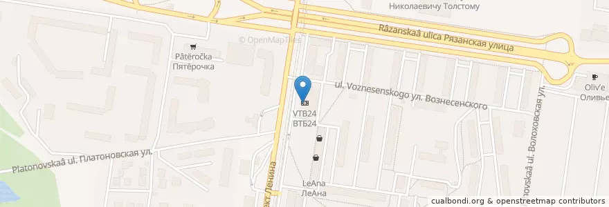 Mapa de ubicacion de ВТБ en Rusia, Центральный Федеральный Округ, Тульская Область, Городской Округ Тула.