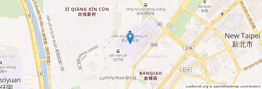 Mapa de ubicacion de 板橋區 en تايوان, تايبيه الجديدة, 板橋區.