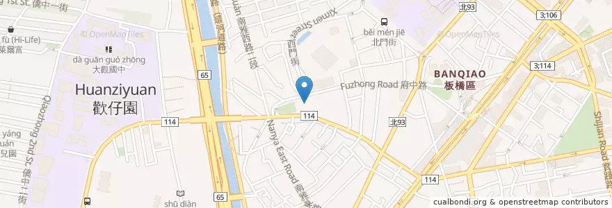 Mapa de ubicacion de 福德宮 en تايوان, تايبيه الجديدة, 板橋區.