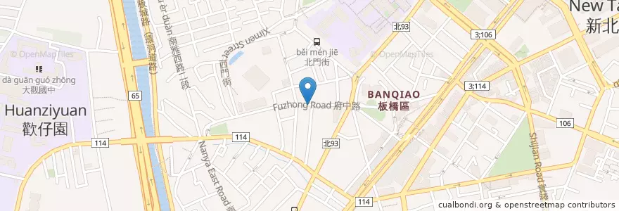 Mapa de ubicacion de 兩隻貓咖啡店 en تايوان, تايبيه الجديدة, 板橋區.