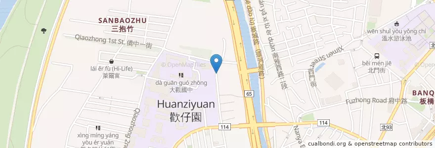 Mapa de ubicacion de 摩樂斯Mornos en 타이완, 신베이 시, 반차오 구.