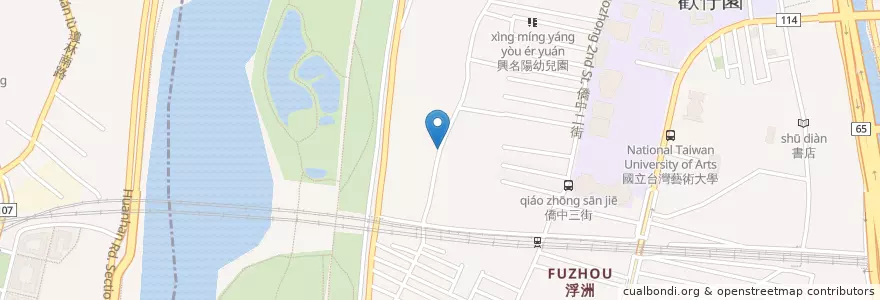 Mapa de ubicacion de 歡園停車場 en تايوان, تايبيه الجديدة, 板橋區.