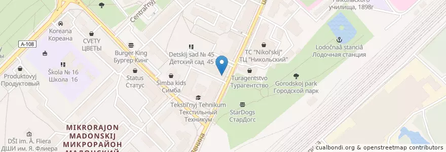 Mapa de ubicacion de Центральная аптека en Russie, District Fédéral Central, Oblast De Moscou, Орехово-Зуевский Городской Округ.