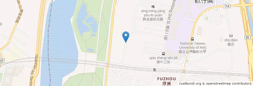 Mapa de ubicacion de 歡仔園福德宮 en تايوان, تايبيه الجديدة, 板橋區.