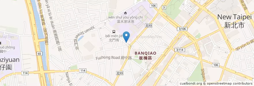 Mapa de ubicacion de 黃何耳鼻喉科 皮膚科聯合診所 en تايوان, تايبيه الجديدة, 板橋區.