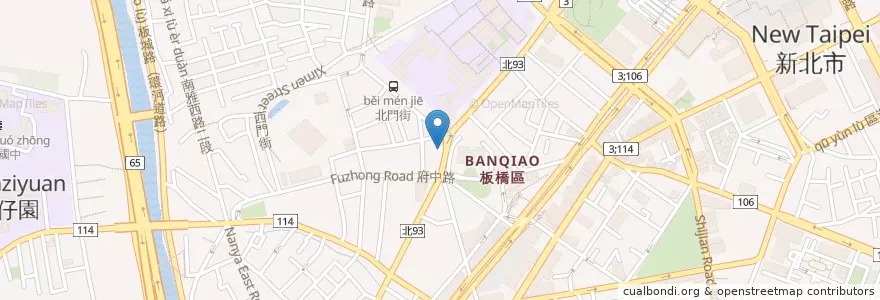 Mapa de ubicacion de 板信商業銀行 en Taiwan, Nuova Taipei, Distretto Di Banqiao.
