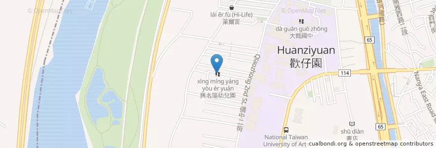 Mapa de ubicacion de 興名陽幼兒園 en 臺灣, 新北市, 板橋區.
