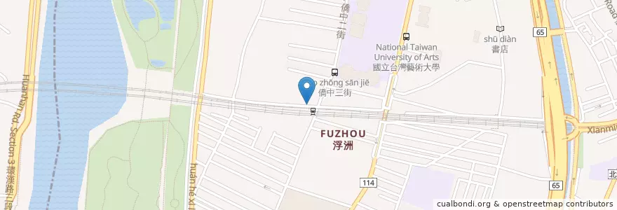 Mapa de ubicacion de 腳踏車停車場 en Taiwan, New Taipei, Banqiao District.