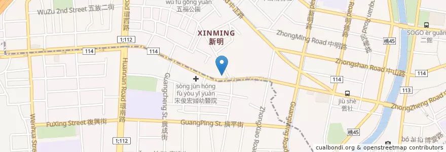 Mapa de ubicacion de 超吉飯桶 en Taïwan, Taoyuan, 平鎮區, District De Zhongli.