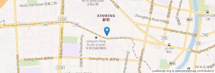 Mapa de ubicacion de 香辣小舖 en 臺灣, 桃園市, 平鎮區, 中壢區.