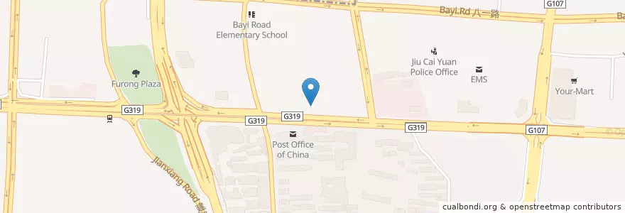 Mapa de ubicacion de Postbank of China en چین, هونان, 长沙市 / Changsha, 芙蓉区 (Furong).