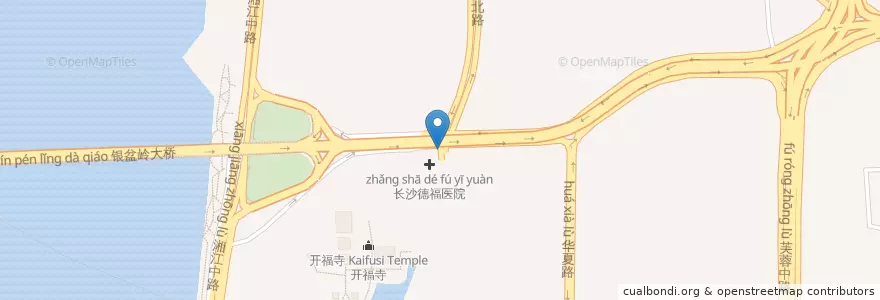 Mapa de ubicacion de 正宗浏阳蒸菜馆 en 中国, 湖南省, 長沙市, 开福区 (Kaifu).