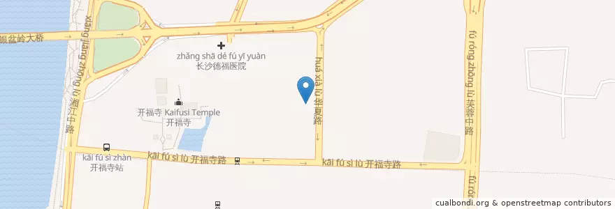 Mapa de ubicacion de 无名粉店家常菜馆 en China, Hunan, Changsha City, Kaifu District.
