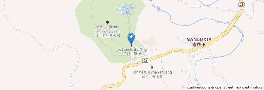 Mapa de ubicacion de 月新土雞城 en Тайвань, Гаосюн, 田寮區.