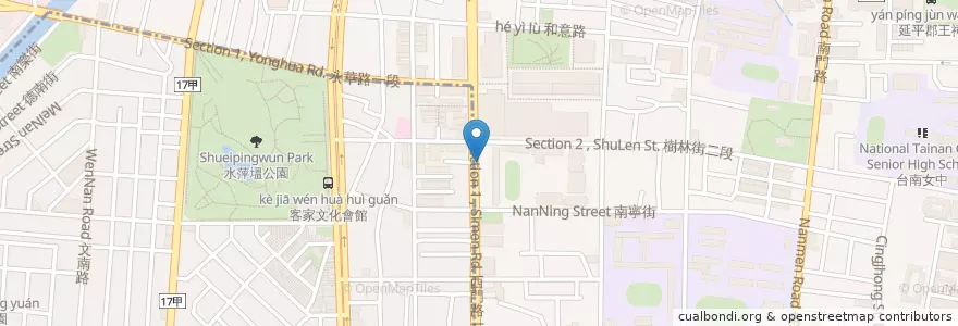 Mapa de ubicacion de 明錦診所 en Taiwan, 臺南市, 中西區, 南區.