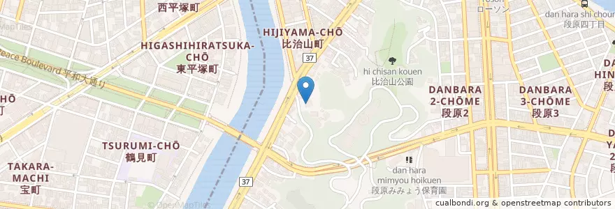 Mapa de ubicacion de 多聞院 en 일본, 히로시마현, 広島市, 南区.