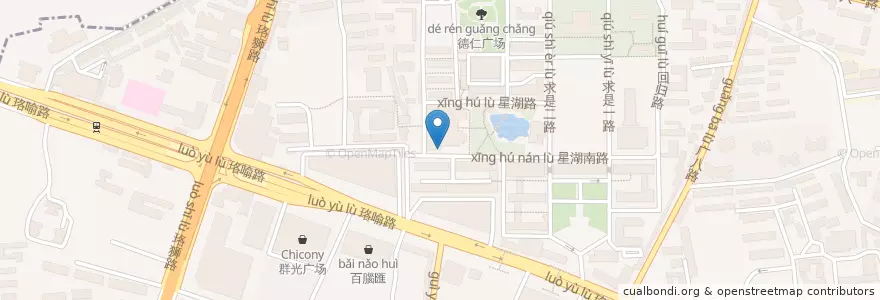 Mapa de ubicacion de 信息学部清真食堂 en الصين, خوبي, ووهان, 洪山区, 珞南街道.