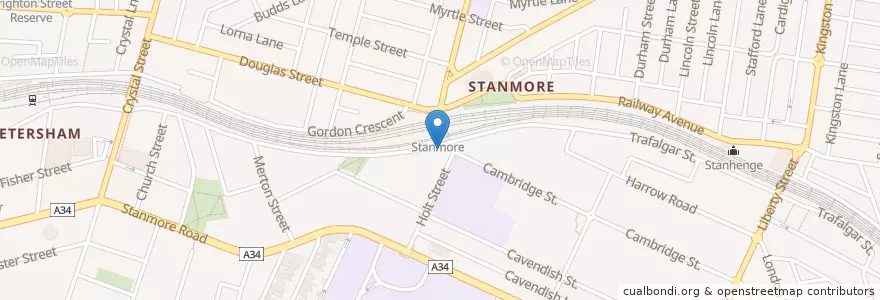 Mapa de ubicacion de Stanmore Family Medical Centre en Australia, Nuovo Galles Del Sud, Inner West Council, Sydney.