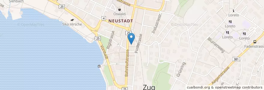 Mapa de ubicacion de Dentist Abbas Hussain en سويسرا, Zug, Zug.