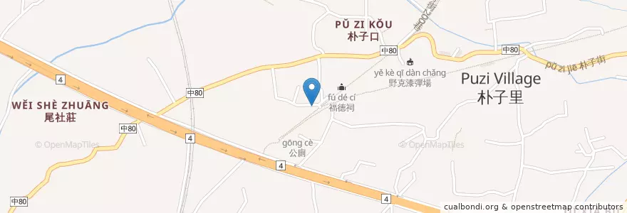 Mapa de ubicacion de 福德祠 en Taiwan, Taichung, Distretto Di Fengyuan.