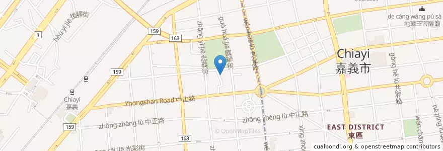 Mapa de ubicacion de شيا يي en تايوان, مقاطعة تايوان, شيا يي, مقاطعة شياي.