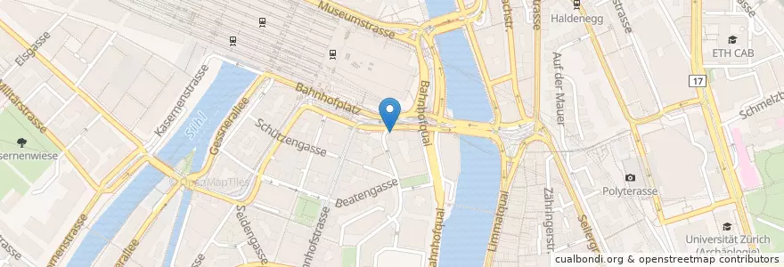 Mapa de ubicacion de Newsbar en Schweiz/Suisse/Svizzera/Svizra, Zürich, Bezirk Zürich, Zürich.