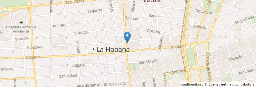 Mapa de ubicacion de Teatro America en Cuba, Havana, Centro Habana.