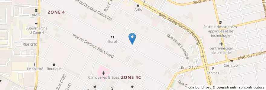 Mapa de ubicacion de Alizée Club en Côte D’Ivoire, Abidjan, Marcory.