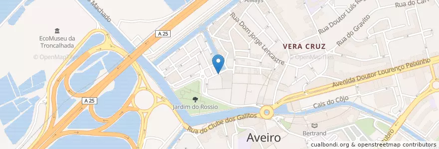 Mapa de ubicacion de O Bairro en 포르투갈, Aveiro, Centro, Baixo Vouga, Aveiro, Glória E Vera Cruz.