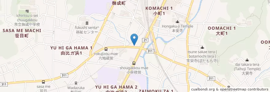 Mapa de ubicacion de ソニア調剤薬局 en 日本, 神奈川県, 鎌倉市.