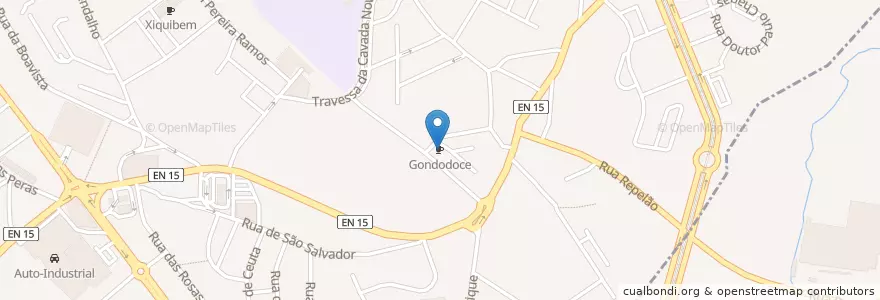 Mapa de ubicacion de Gondodoce en Portugal, Nord, Área Metropolitana Do Porto, Porto, Gondomar, Rio Tinto.