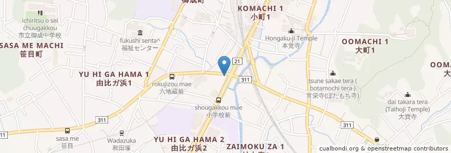 Mapa de ubicacion de 橋本クリニック en Japon, Préfecture De Kanagawa, 鎌倉市.