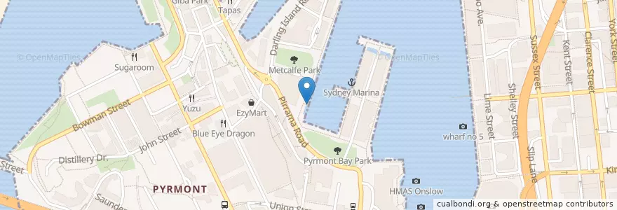 Mapa de ubicacion de Casino Wharf en Australië, Nieuw-Zuid-Wales, Council Of The City Of Sydney, Sydney.