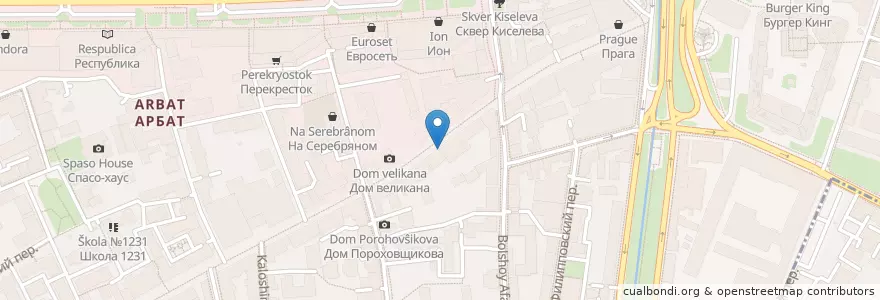 Mapa de ubicacion de Руккола en Россия, Центральный Федеральный Округ, Москва, Центральный Административный Округ, Район Арбат.