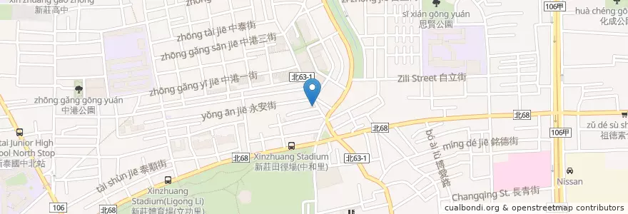 Mapa de ubicacion de 肯德基 en تایوان, 新北市, 新莊區.
