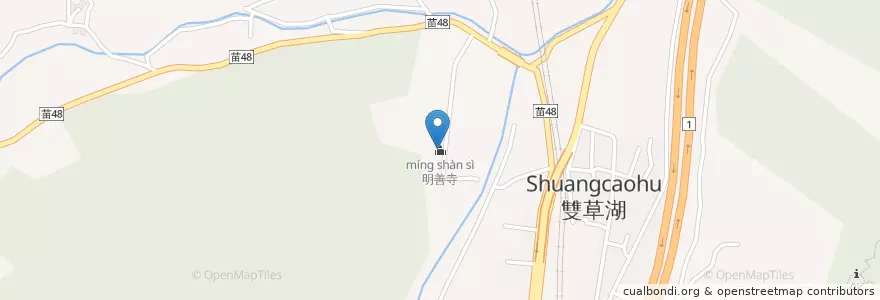 Mapa de ubicacion de 明善寺 en Taiwan, Taiwan Province, Miaoli County, Sanyi.