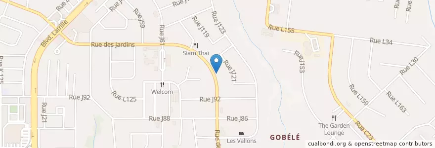 Mapa de ubicacion de Hollywood Boulevard en Fildişi Sahili, Abican, Cocody.