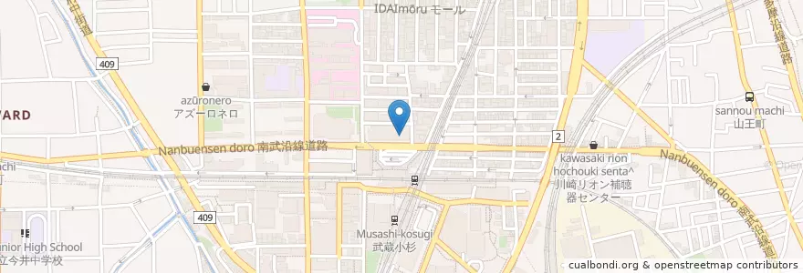 Mapa de ubicacion de 英会話イーオン en 日本, 神奈川県, 川崎市, 中原区.