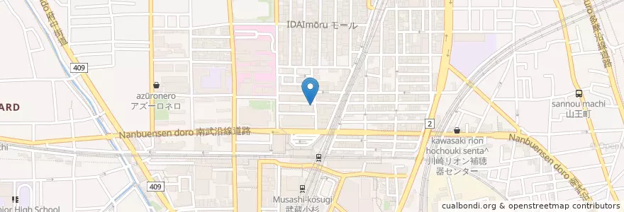 Mapa de ubicacion de 吉田歯科 en Japan, Präfektur Kanagawa, 川崎市, 中原区.