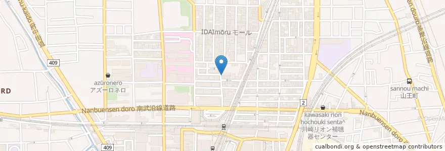 Mapa de ubicacion de うおいちや en 日本, 神奈川県, 川崎市, 中原区.