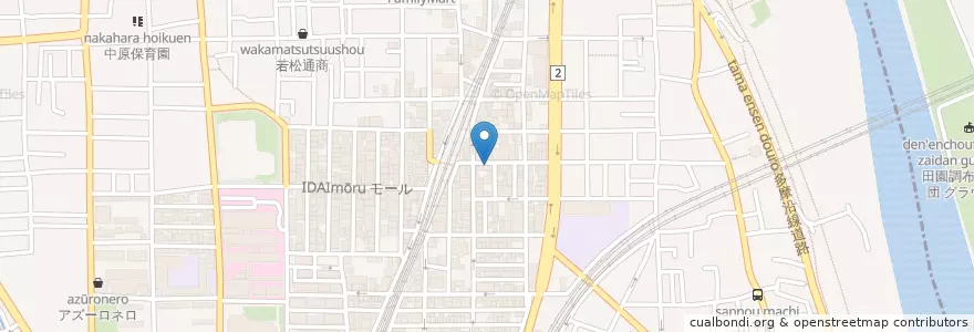 Mapa de ubicacion de まるこ鍼灸接骨院 en Japón, Prefectura De Kanagawa, Kawasaki, 中原区.