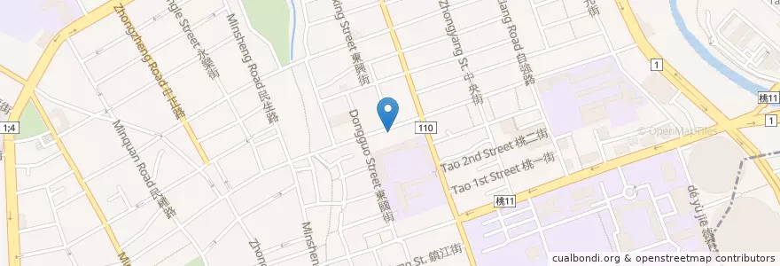 Mapa de ubicacion de 玉口香扁食園 en Taiwan, 桃園市, 桃園區.