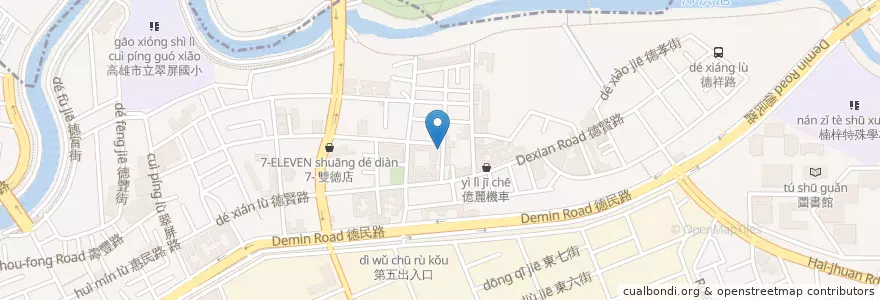 Mapa de ubicacion de 阿法Q比利時鬆餅 en تايوان, كاوهسيونغ, 楠梓區.