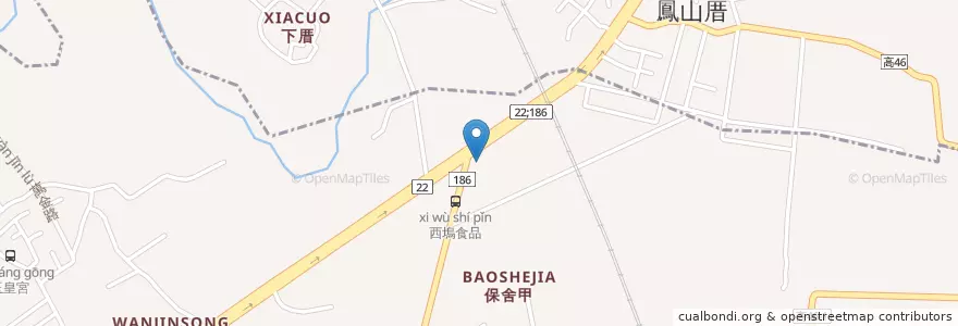 Mapa de ubicacion de 台糖加油站 en Taiwan, Kaohsiung, Yanchao District, Dashe District.