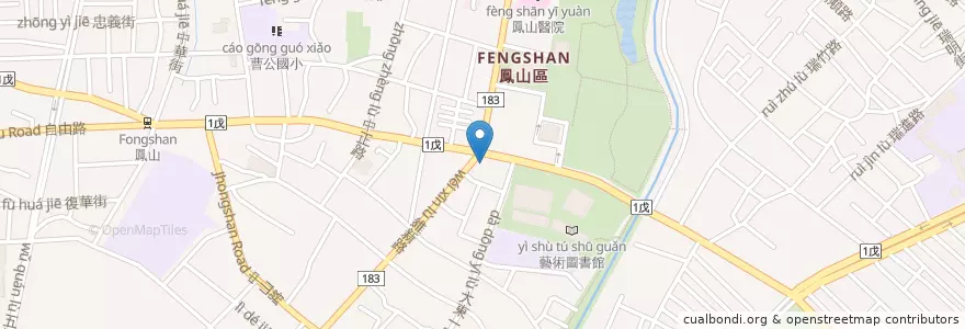Mapa de ubicacion de 大東醫院 en 타이완, 가오슝시, 펑산구.