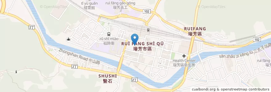 Mapa de ubicacion de 達華租車 en تایوان, 新北市, 瑞芳區.