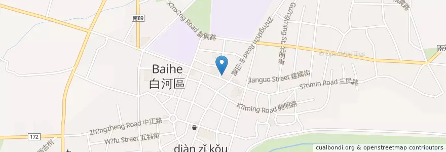 Mapa de ubicacion de 白河郵局 en تايوان, تاينان, 白河區.