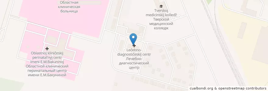 Mapa de ubicacion de Лечебно-диагностический центр en Rusland, Centraal Federaal District, Тверская Область, Городской Округ Тверь, Калининский Район.