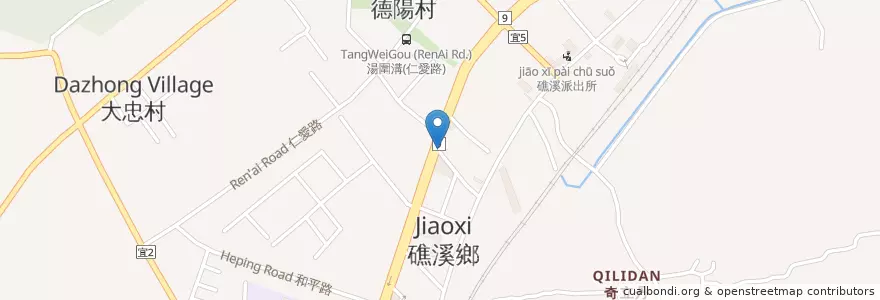Mapa de ubicacion de 悅德素食館 en 타이완, 타이완성, 이란 현, 자오시 향.